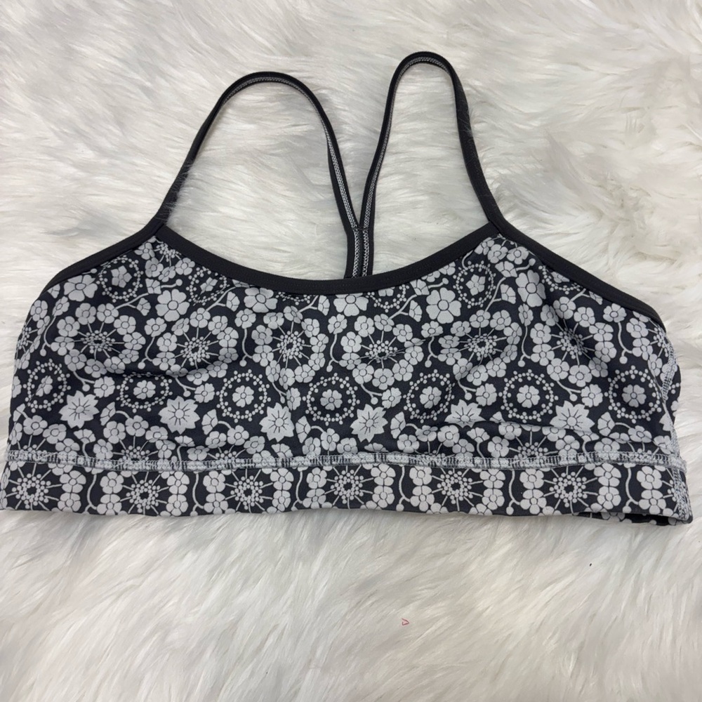 lululemon athletica Black and White Floral Sports Bra